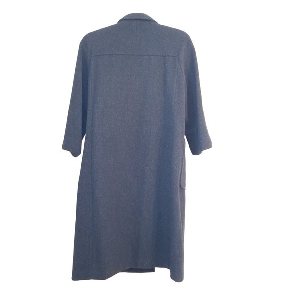 Forecaster Boston 15 16 Charcoal Gray Vintage Double Breasted Wool Trench Coat P - Picture 3 of 7